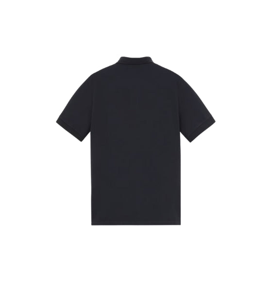 Navy Blue Compass Patch Short Sleeve Polo Shirt