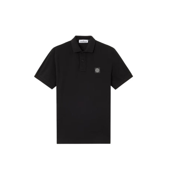 Black Compass Patch Short Sleeve Polo Shirt