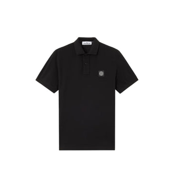 Black Compass Patch Short Sleeve Polo Shirt