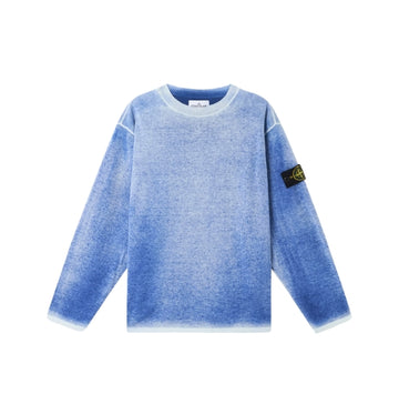 Light Blue Crew Neck Logo Patch Sweater