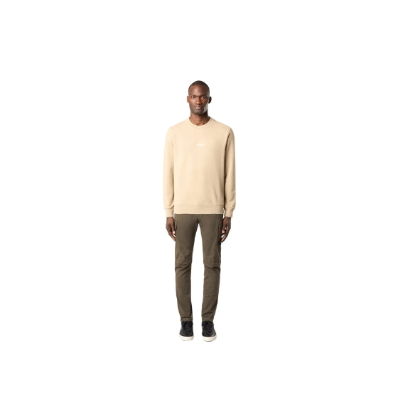 Beige Crew neck Compass Printed Sweatshirt