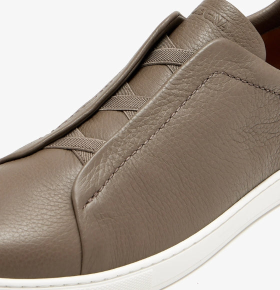 Stitch626 Grey Triple Stitch Leather Sneakers