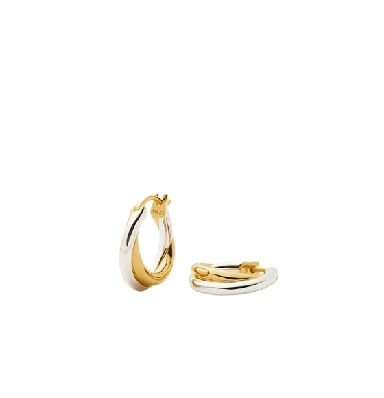 Gold & Silver Missoma x Lucy Williams Mini Entwine Hoop Earrings