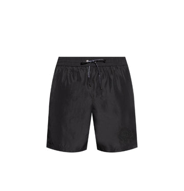 Black Tonal DG Logo Crest Medium Swim Shorts