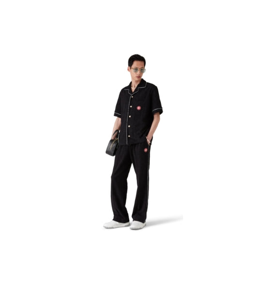 Black Monogram Jacquard Towelling Trousers