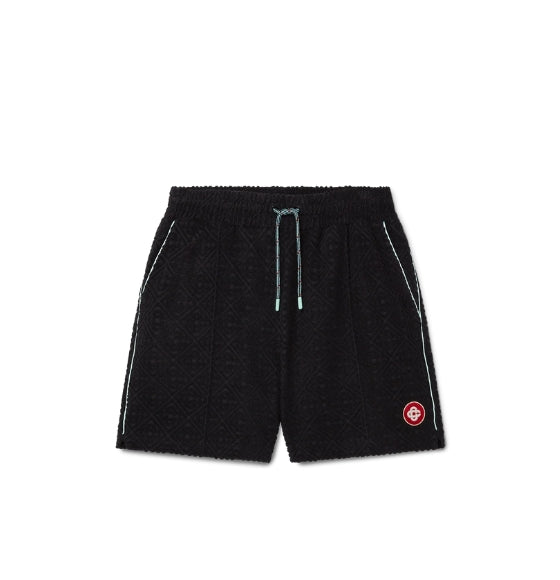 Black Monogram Towelling Shorts