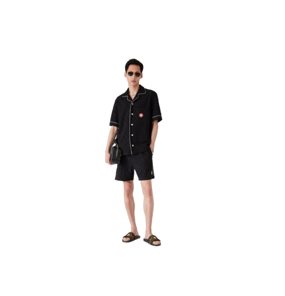 Black Monogram Towelling Shorts