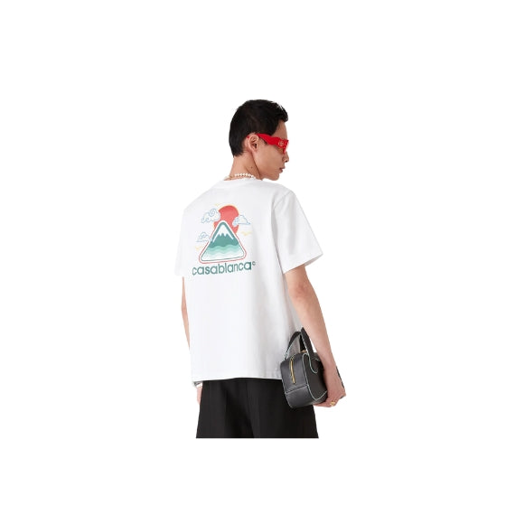 White Montagne Ondulee Cotton T-Shirt