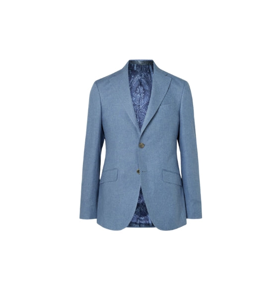 Blue Outerwear Suit Jacket