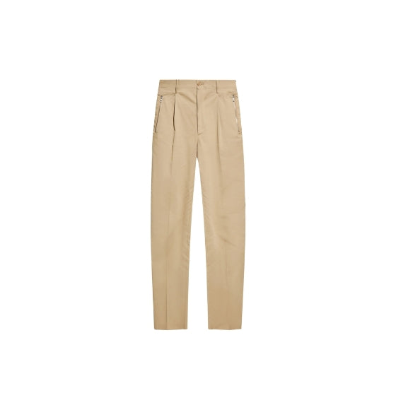 Beige Pleated Trousers