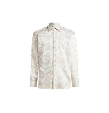 White Maxxi Paisley Printed Long Sleeved Shirt