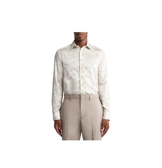 White Maxxi Paisley Printed Long Sleeved Shirt