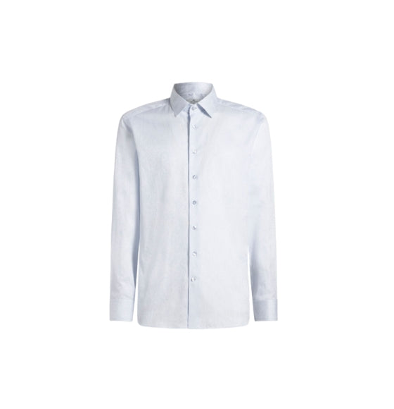 Light Blue Jacquard Long Sleeved Shirt