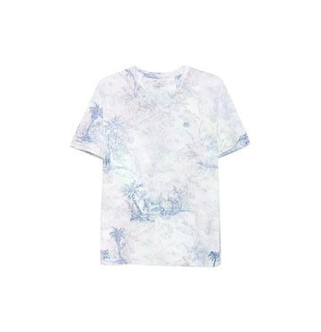 Light Blue Safari Printed Crew Neck T-Shirt