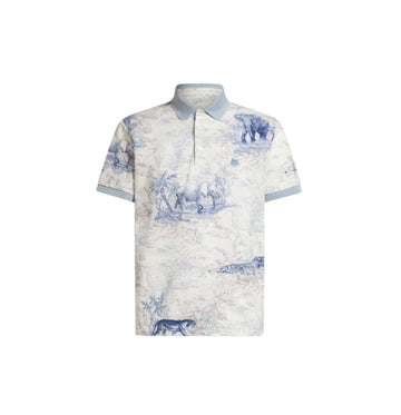 Light Blue Safari Printed Polo Shirt