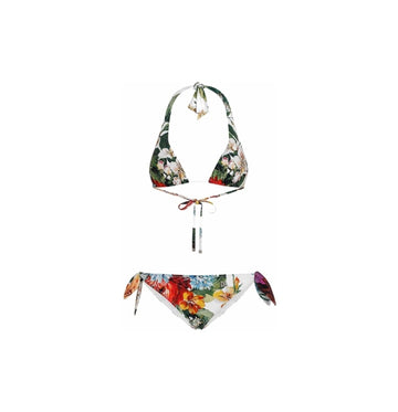 Flower Print Padded Triangle Bikini