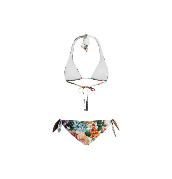 Flower Print Padded Triangle Bikini