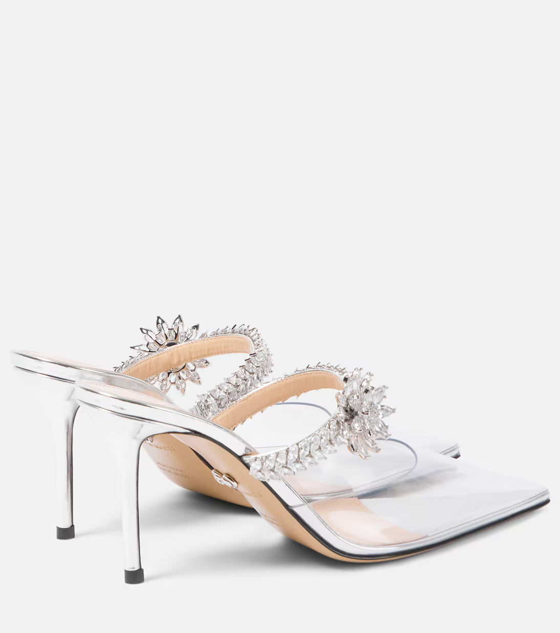 Lotus Flower Jewelled Clear Mules