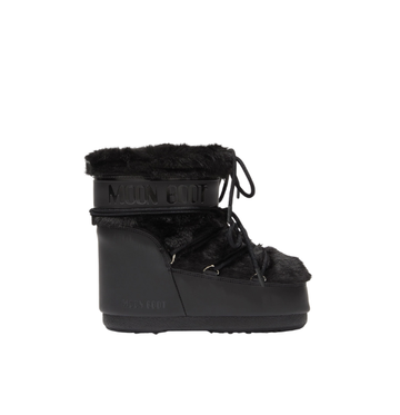 ICON LOW BLACK FAUX-FUR BOOTS