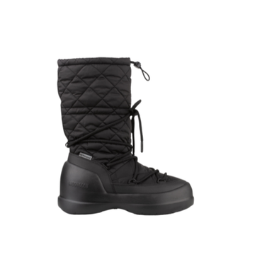 MEZZALUNA BLACK QUILTED HIGH BOOTS