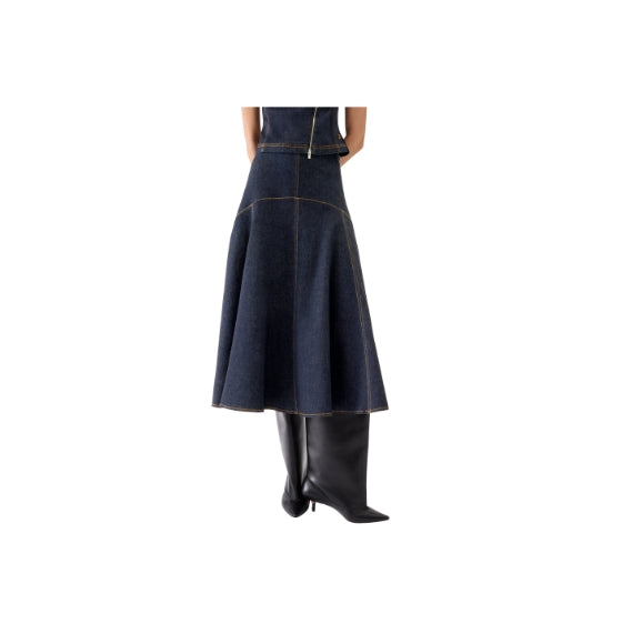Dark Navy Triangle De-Nîmes Denim Skirt