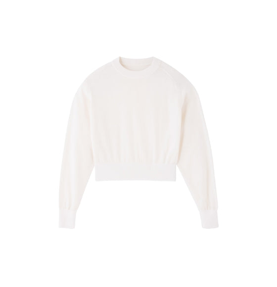 White Embroidered Merino Wool Sweater
