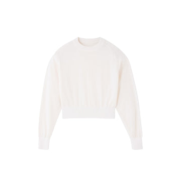 White Embroidered Merino Wool Sweater