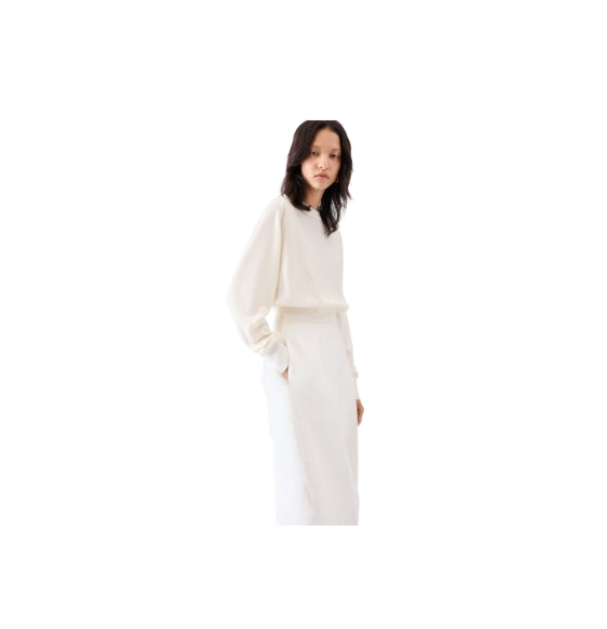 White Embroidered Merino Wool Sweater