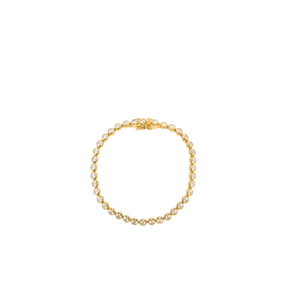 Gold bracelet on a white background