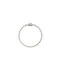 Tennis bracelet with a silver clasp on a white background