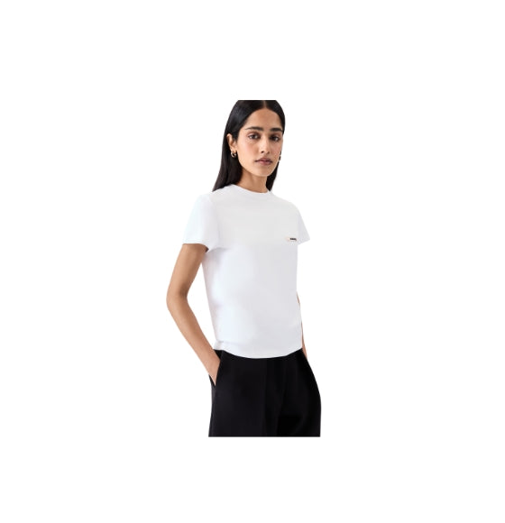 White Gros Grain MC Logo T-Shirt