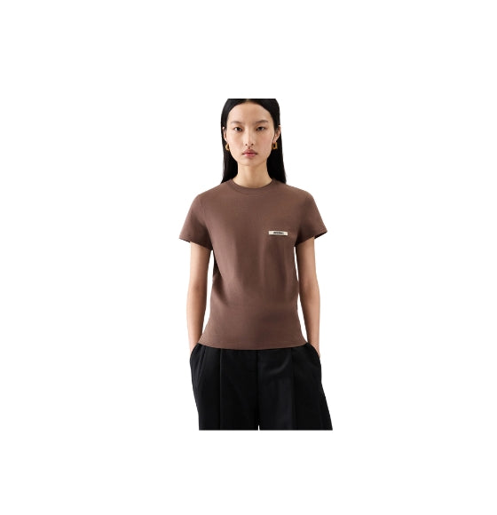 Dark Brown Gros Grain MC Logo T-Shirt