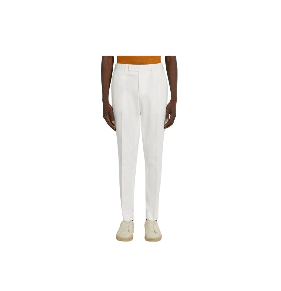 Beige Summer Chino Cotton & Linen Trousers