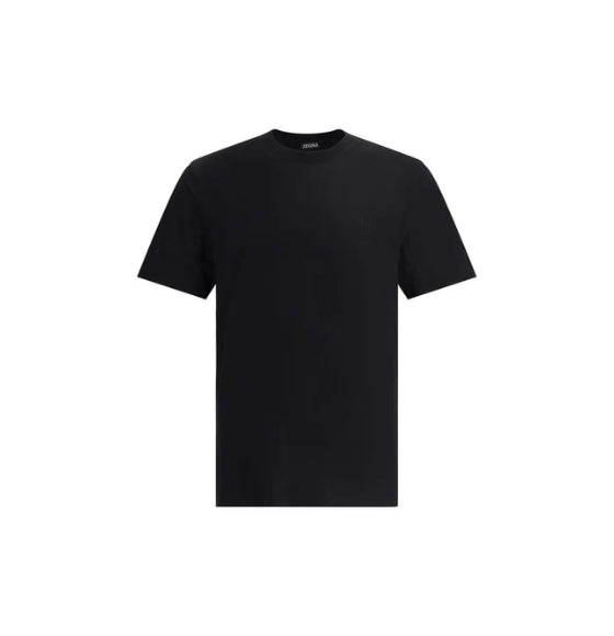 Black Logoed Cotton T-Shirt