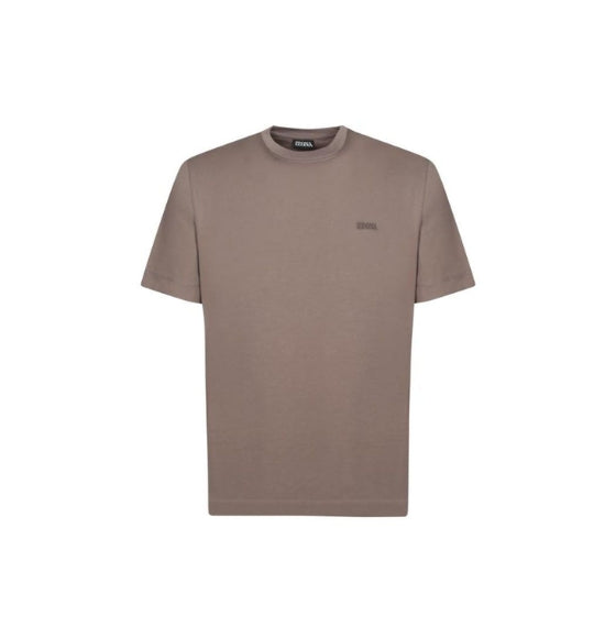 Brown Logo-Embroidered Cotton T-Shirt