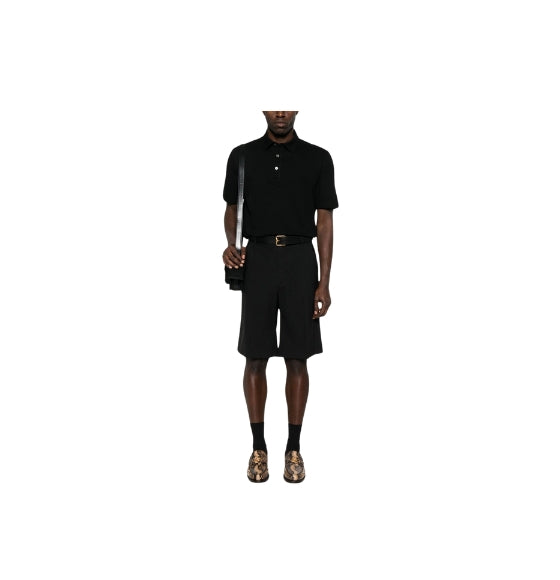 Black Cotton Polo Shirt