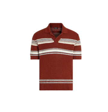 Multicolour Cotton & Silk Jacquard Polo Shirt