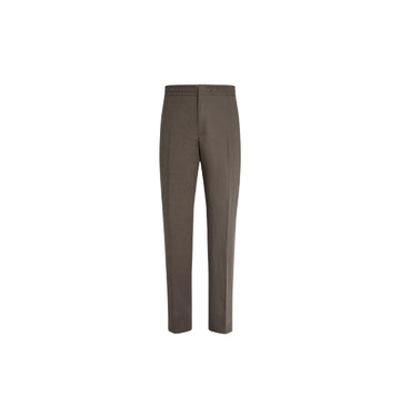 Dark Brown Oasi Linen Tailored Pants
