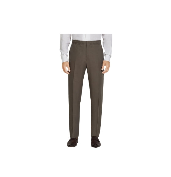 Dark Brown Oasi Linen Tailored Pants