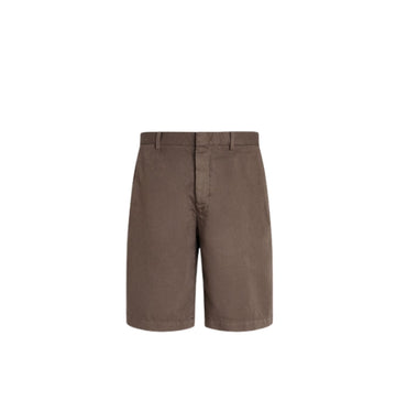 Dark Brown Oasi Linen Bermuda Shorts