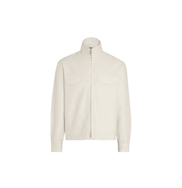 White Crossover Cotton Linen & Silk Overshirt