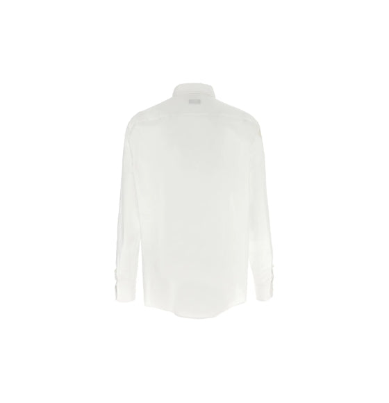 White Long-sleeved Linen Shirt