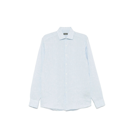 Light Blue Oasi Lino Linen Shirt
