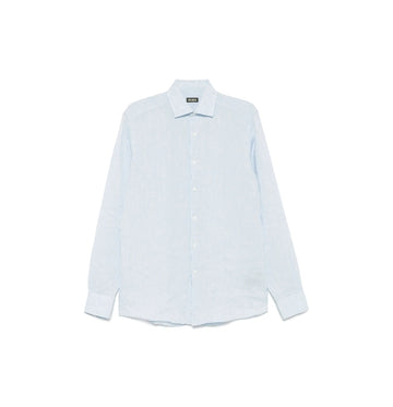 Light Blue Oasi Lino Linen Shirt