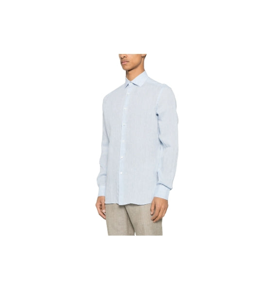 Light Blue Oasi Lino Linen Shirt