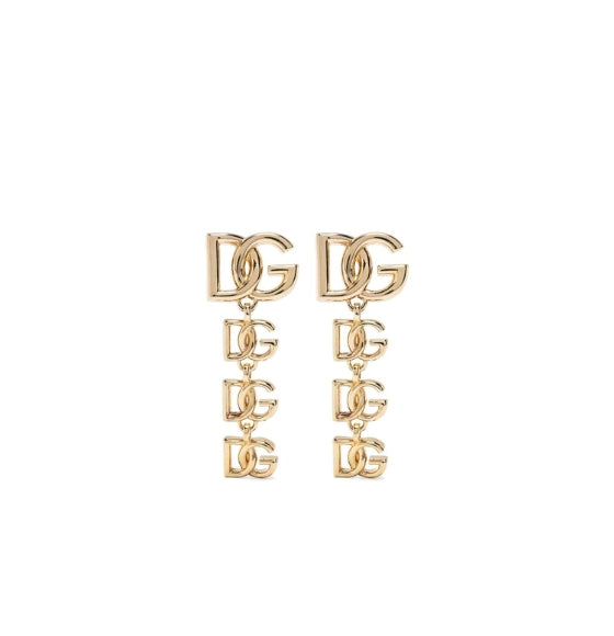 Gold DG Multilogo Pendant Earrings