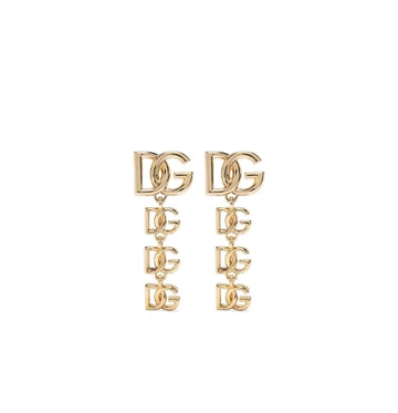 Gold DG Multilogo Pendant Earrings