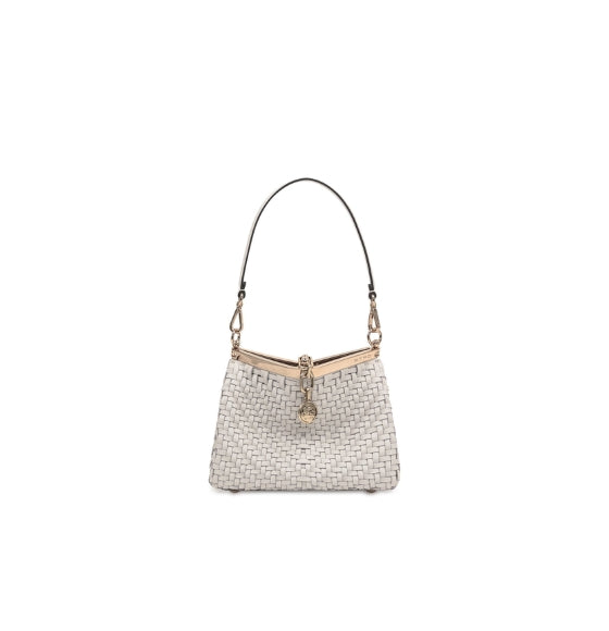 White Small Woven Vela Bag