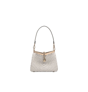 White Small Woven Vela Bag