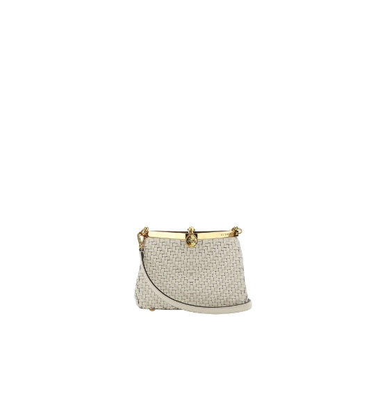 White Small Woven Vela Bag